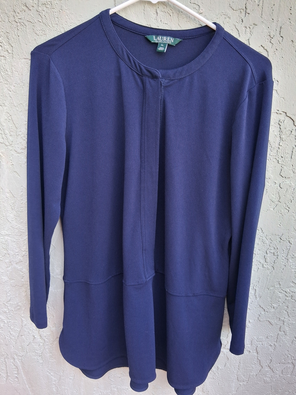 Women's Lauren Ralph Lauren Size PL Petite-Large Navy Blue LongSleeve 3/4-Button